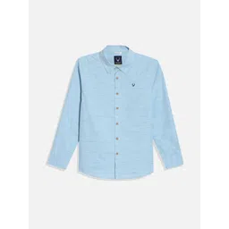 Allen Solly Junior Boys Spread Collar Solid Cotton Casual Shirt-picture-39