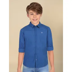 Allen Solly Junior Boys Spread Collar Solid Cotton Slim Fit Casual Shirt-picture-20