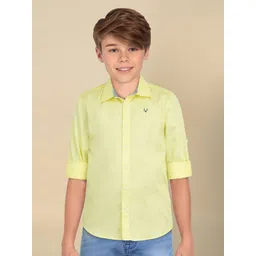 Allen Solly Junior Boys Spread Collar Solid Cotton Slim Fit Casual Shirt-picture-19