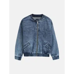Allen Solly Junior Boys Stand Collar Denim Jacket-picture-13