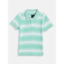 Allen Solly Junior Boys Striped Polo Collar Pure Cotton T-shirt-picture-24