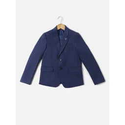 Allen Solly Junior Boys Textured Notched Lapel Collar Single Breasted Blazer-image-4