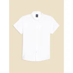 Allen Solly Junior Boys Textured Spread Collar Short Sleeves Pure Cotton Shirt-picture-21