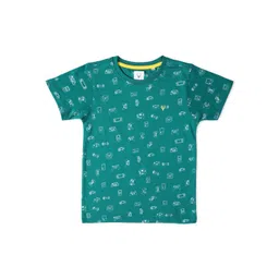 Allen Solly Junior Boys Typography Printed V-Neck Tropical Applique T-shirt-picture-32