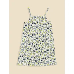 Allen Solly Junior Girls Abstract Printed Shoulder Straps Pure Cotton A-Line Dress-picture-32