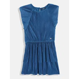 Allen Solly Junior Girls Accordion Pleated Tiered A-Line Dress-picture-40