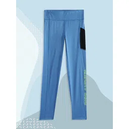Allen Solly Junior Girls Blue Solid Ankle Length Leggings-picture-18