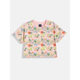 Allen Solly Junior Girls Conversational Printed Pure Cotton T-shirt-picture-14
