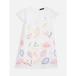 Allen Solly Junior Girls Cotton Graphic Print T-shirt Dress-picture-36