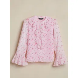 Allen Solly Junior Girls Floral Print Bell Sleeve Top-picture-22