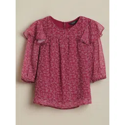Allen Solly Junior Girls Floral Printed Round Neck Top-picture-12