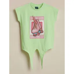 Allen Solly Junior Girls Graphic Printed Cap Sleeves Pure Cotton Regular Fit T-shirt-picture-21