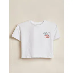 Allen Solly Junior Girls Graphic Printed Round Neck Cotton T-shirt-picture-18