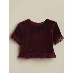 Allen Solly Junior Girls Ruffles Peplum Crop Top-picture-48