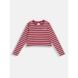 Allen Solly Junior Girls Striped Pure Cotton T-shirt-picture-55