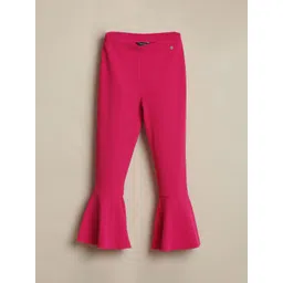 Allen Solly Junior Girls Textured Regular Fit Mid-Rise Trousers-picture-48