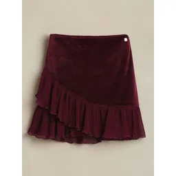 Allen Solly Junior Girls Textured Straight Knee Length Skirt-picture-28