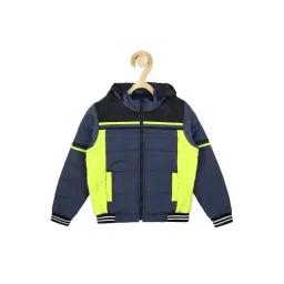 Allen Solly Junior Navy & Green Color Block Full Sleeves Jacket-picture-40