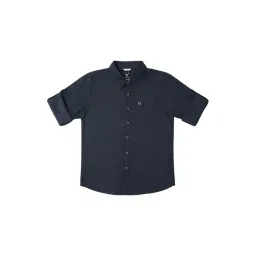 Allen Solly Junior Navy Textured Full Sleeves Shirt-picture-11