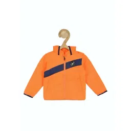 Allen Solly Junior Orange & Black Color Block Full Sleeves Jacket-picture-25
