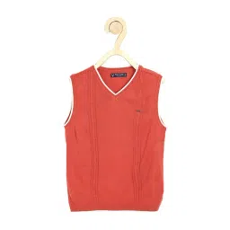 Allen Solly Junior Orange Cotton Self Pattern Sweater-picture-30