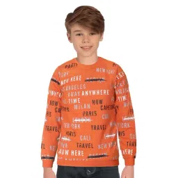 Allen Solly Junior Orange Printed Full Sleeves Sweatshirt-picture-22