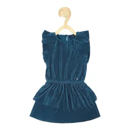 Allen Solly Junior Teal Self Design Dress-picture-28