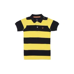 Allen Solly Junior Yellow & Black Striped Polo T-Shirt-picture-34