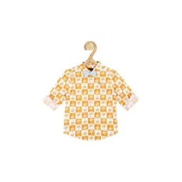 Allen Solly Junior Yellow & White Printed Shirt with Bow-picture-25