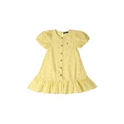 Allen Solly Junior Yellow Self Design Shirt Dress-picture-18