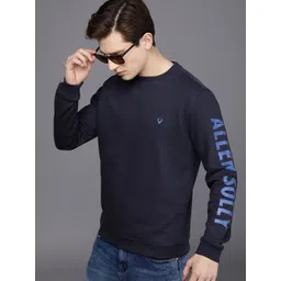 Allen Solly Sport Men Navy Blue Solid Sweatshirt-picture-19