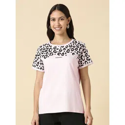 Allen Solly Woman Animal Printed Round Neck Cotton T-shirt-picture-11