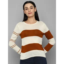 Allen Solly Woman Cream-Coloured Striped Top-picture-12