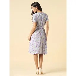 Allen Solly Woman Floral Printed A-Line Dress image 3