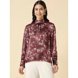 Allen Solly Woman Floral Printed Mandarin Collar Top-picture-27
