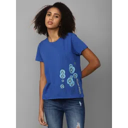 Allen Solly Woman Floral Printed Pure Cotton T-Shirt-picture-31