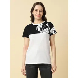 Allen Solly Woman Floral Printed Round Neck Pure Cotton T-shirt-picture-28