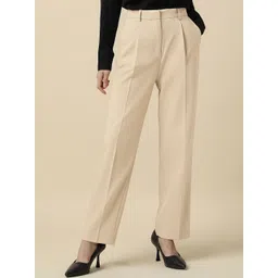 Allen Solly Woman High-Rise Pleated Formal Trousers-picture-21