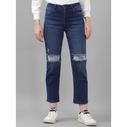 Allen Solly Woman Light Fade Mid-Rise Slash Knee Stretchable Cropped Jeans-picture-25