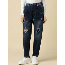 Allen Solly Woman Mid-Rise Light Fade Mildly Distressed Stretchable Jeans-picture-14