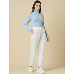 Allen Solly Woman Mid-Rise Light Shade Clean Look Stretchable Jeans image 4