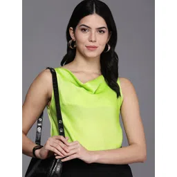 Allen Solly Woman Satin Cowl Neck Top-picture-31