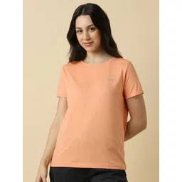 Allen Solly Woman Solid Round Neck Cotton T-shirt-picture-10