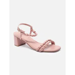 Allen Solly Woman Textured Leather Block Sandals-picture-24