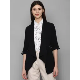 Allen Solly Woman Women Black Longline Open Front Jacket-picture-34