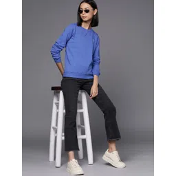 Allen Solly Woman Women Blue Pure Cotton Sweatshirt-picture-37