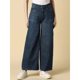 Allen Solly Woman Women Cotton Mid-Rise Light Fade Wide Leg Jeans-picture-20