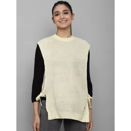 Allen Solly Woman Women Cream-Coloured & Black Sweater Vest-picture-33