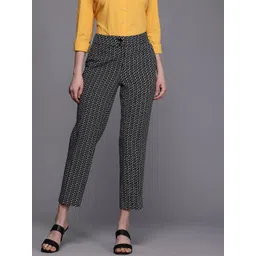 Allen Solly Woman Women Geometric Printed Smart Casual Trousers-picture-36