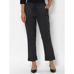 Allen Solly Woman Women Grey Regular Fit Cropped Trousers-picture-38